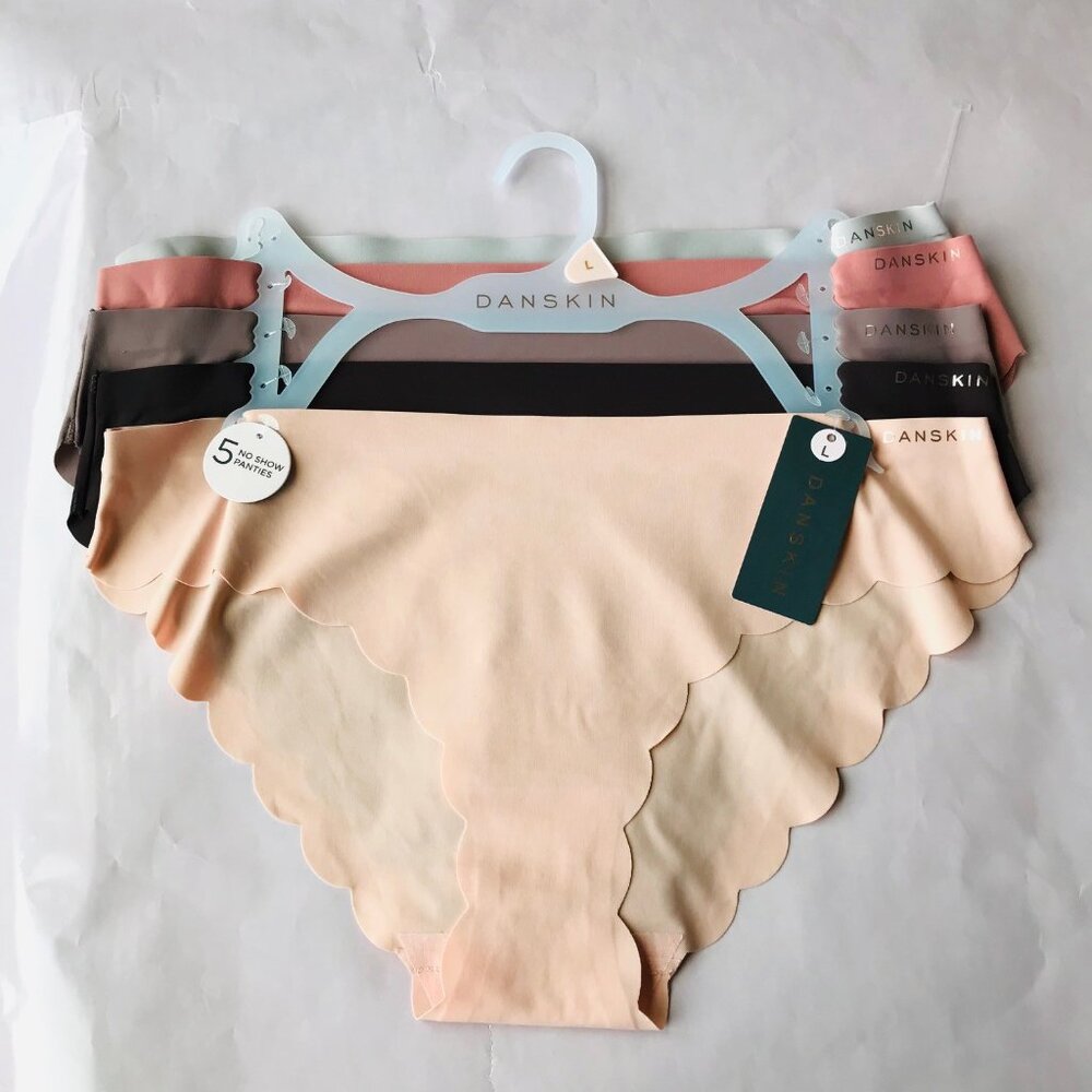 Danskin Intimates  No Show Panties  5 set  Size : L